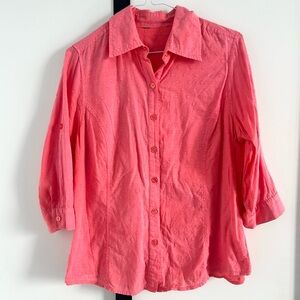 🎉2 for $15🎉 Coral Pink Button-Up